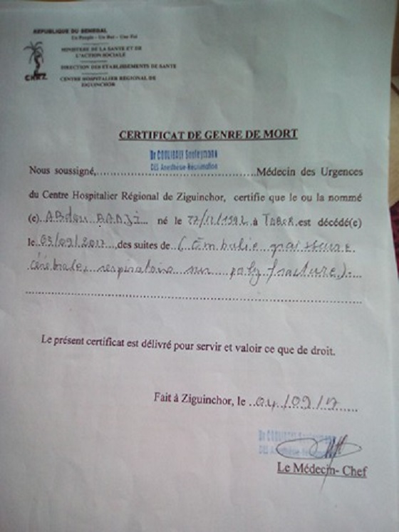 Négligence médicale: la famille du défunt Abdou Badji décide de porter plainte contre l’hôpital régional de Ziguinchor