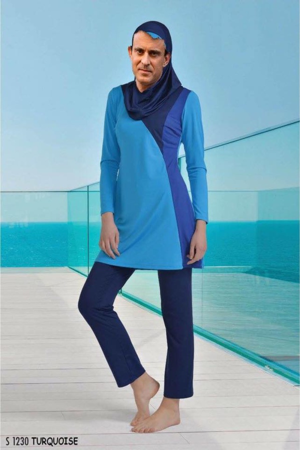 France: Burkini de bain, en mode manuel Valls. .. France: Burkini de bain, en mode manuel Valls. ..