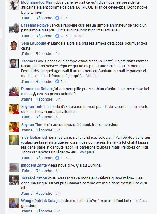 Attaque contre Sankara: Les burkinabés massacrent Ndoye Bane sur le facebook