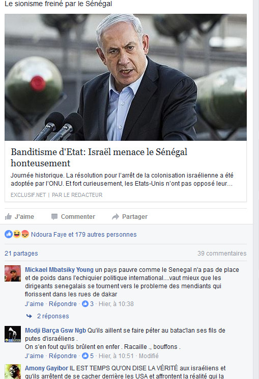 L’Arrêt de la Colonisation israélienne: Les internautes Africains saluent le "courage "du président Macky