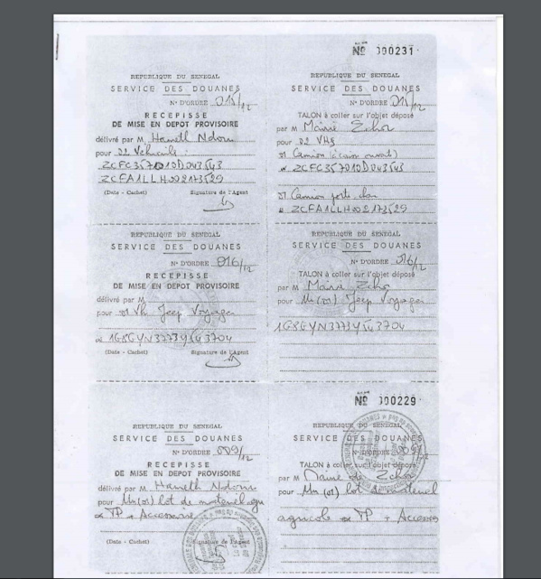  Vente " illégale " du matériel de la mairie de Ziguinchor: ces documents qui mouillent la douane 
