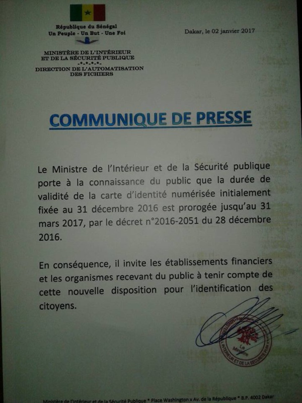 La durée de la validée des cartes d'identité numérisées, prolongée La durée de la validée des cartes d'identité numérisées, prolongée