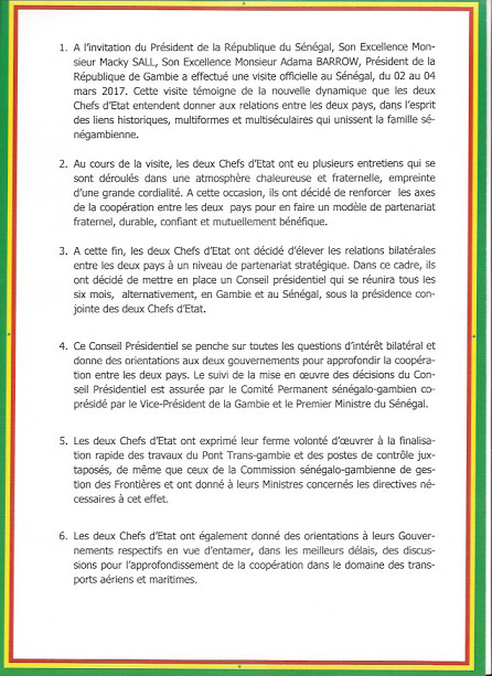 Accords: Adama Barrow a « vendu » la Gambie à Macky Sall 