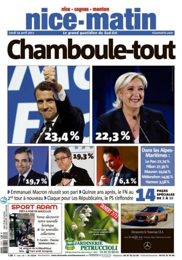 Premier tour de la présidentielle : les "unes" de presse Premier tour de la présidentielle : les "unes" de presse