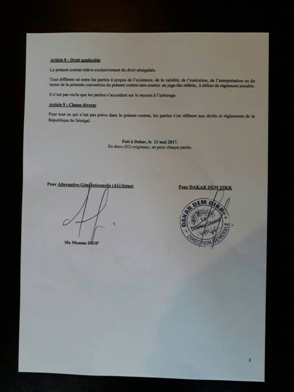 Bus de DDD: Me Moussa Diop dément avoir privé les usagers (Document) Bus de DDD: Me Moussa Diop dément avoir privé les usagers (Document)