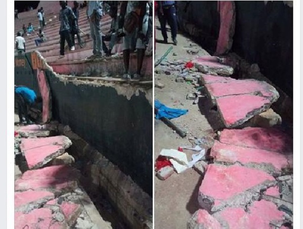 Stade Demba : une partie d'une tribune s'effondre et fait une dizaine morts Stade Demba : une partie d'une tribune s'effondre et fait une dizaine morts