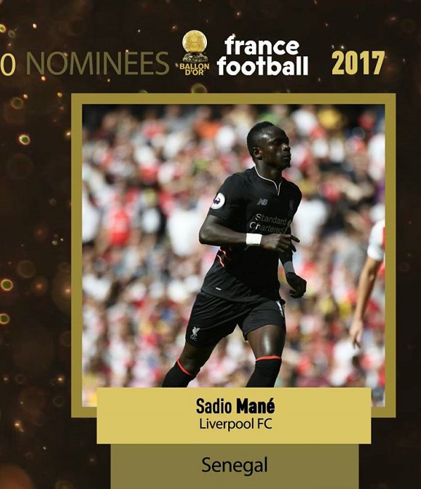 Urgent: Sadio Mané est nominé pour le Ballon D’Or 2017