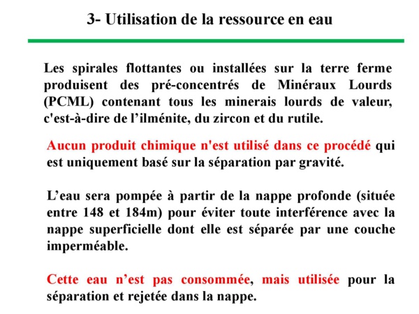 "L’exploitation du zircon à Niafrang, n’aura aucun impact sur les rizières de la localité" (Documents)