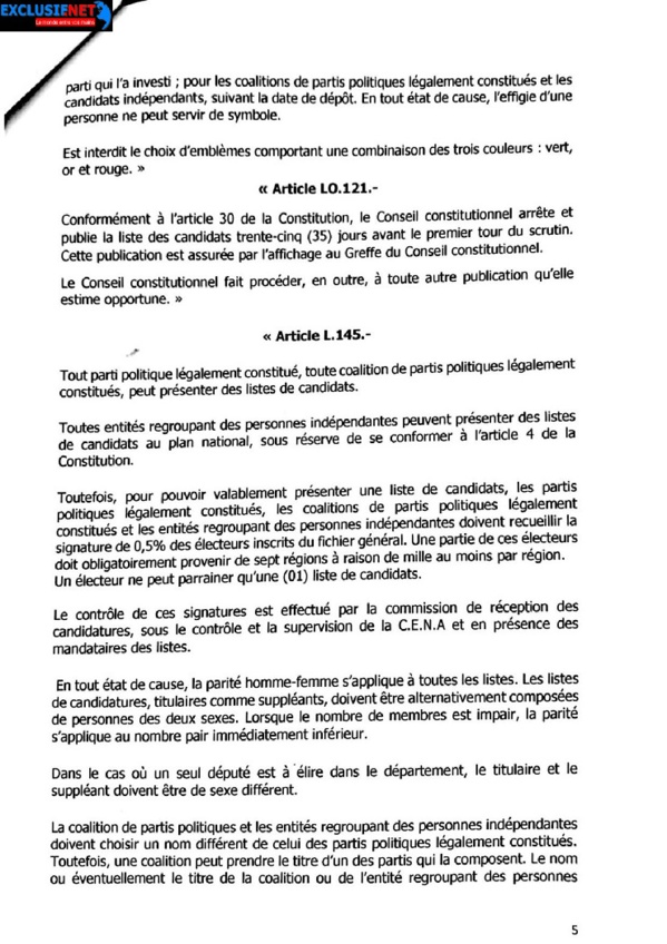 L'intégralité du projet de loi instaurant le parrainage