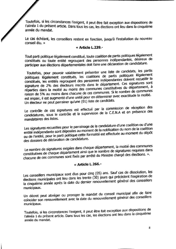 L'intégralité du projet de loi instaurant le parrainage