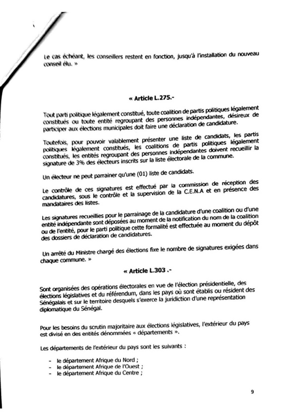 L'intégralité du projet de loi instaurant le parrainage