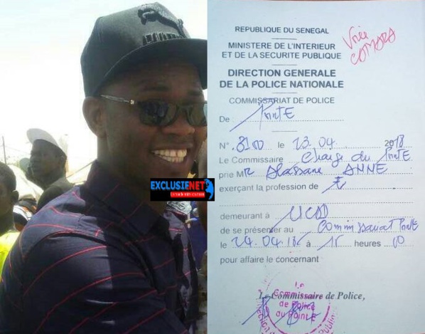 Injures et menaces: Le fils du DG du COUD convoqué à la Police Injures et menaces: Le fils du DG du COUD convoqué à la Police