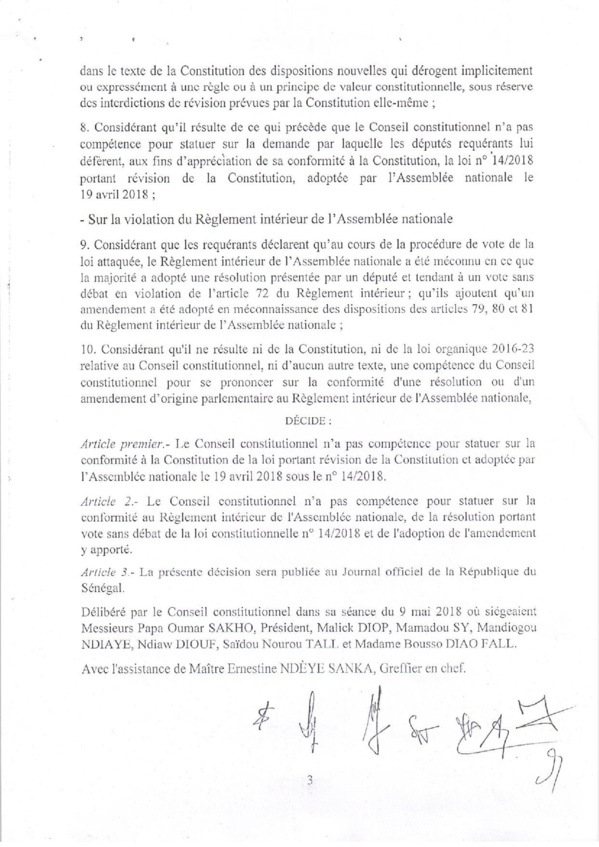 Loi sur le parrainage : le Conseil Constitutionnel se déclare incompétent