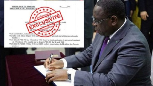 Un décret de Macky Sall, crée un malaise dans l'armée Un décret de Macky Sall, crée un malaise dans l'armée
