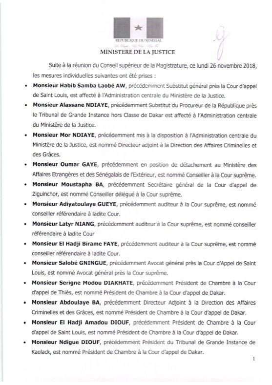 Les nominations du Conseil supérieur de la magistrature