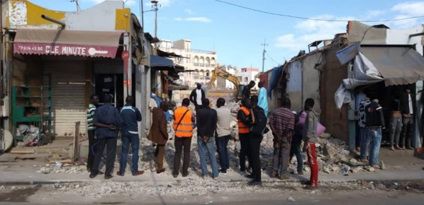 Démolition du marché de Arafte en image Démolition du marché de Arafte en image