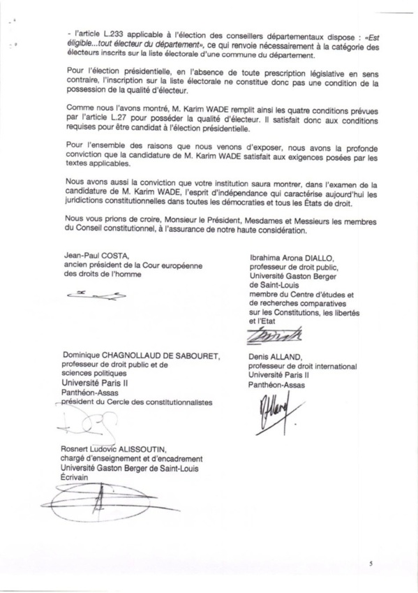 Candidature de Karim Wade: d’éminents juristes internationaux écrivent au Conseil constitutionnel