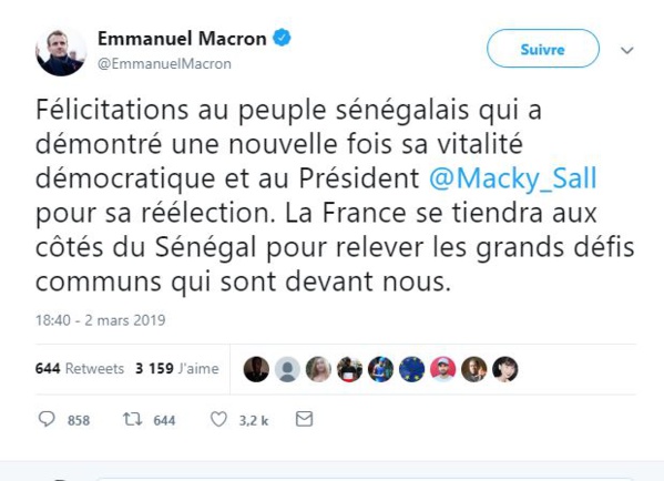 Macron félicite Macky: info ou intox ? Macron félicite Macky: info ou intox ?