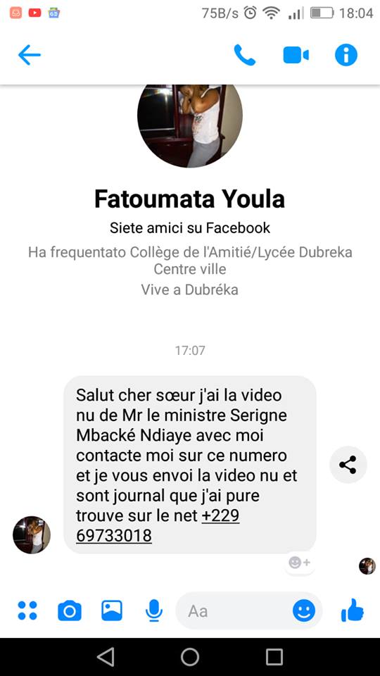 Fatoumata Youla, la dame qui fait chanter Serigne Mbacké Ndiaye pour une affaire de photos Fatoumata Youla, la dame qui fait chanter Serigne Mbacké Ndiaye pour une affaire de photos