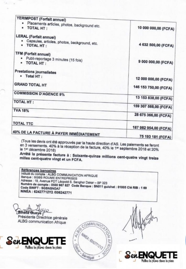 Quand Bohn s’offre dix organes de presse à près de 200 millions de FCFA(Documents)