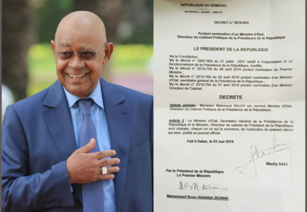 Mahmout Saleh: Nommé aussi directeur de cabinet politique de Macky Sall