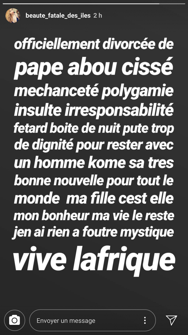 Jihanne traite son mari Pape Abdou Cissé d'infidèle et... Jihanne traite son mari Pape Abdou Cissé d'infidèle et...