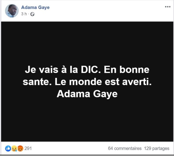 Reçu jeudi par Wade : Le journaliste Adama Gaye arrêté par la Dic