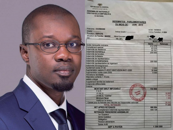 Impôts des députés : Sonko répond à Decroix et publie son bulletin de salaire