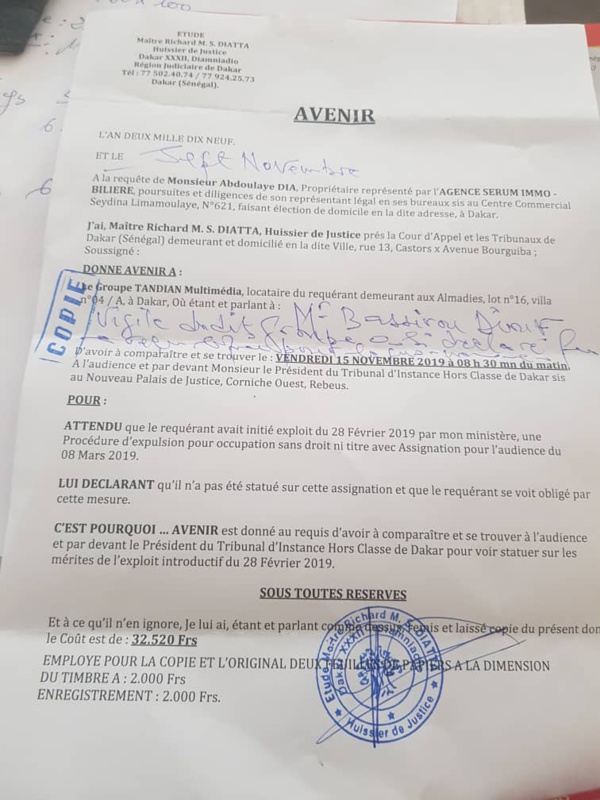 Basket : Pour avoir osé demander des comptes à Me Ndiaye, Baba Tiandian reçoit une citation directe Basket : Pour avoir osé demander des comptes à Me Ndiaye, Baba Tiandian reçoit une citation directe