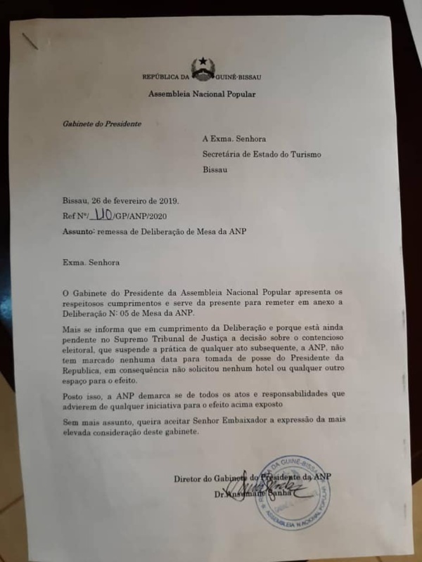 Investiture de Mballo: Le Président de l'assemblée nationale interdit la rencontre (Document)