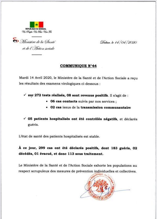 Covid-19 au Sénégal : 8 nouveaux cas positifs Covid-19 au Sénégal : 8 nouveaux cas positifs