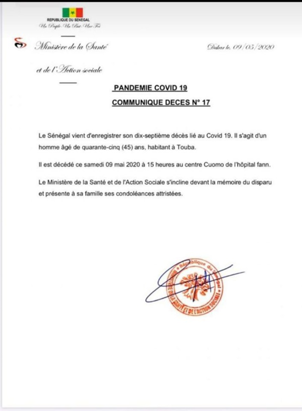 Coronavirus : Le Sénégal Annonce Deux Décès En Moins De 2 Heures Coronavirus : Le Sénégal Annonce Deux Décès En Moins De 2 Heures