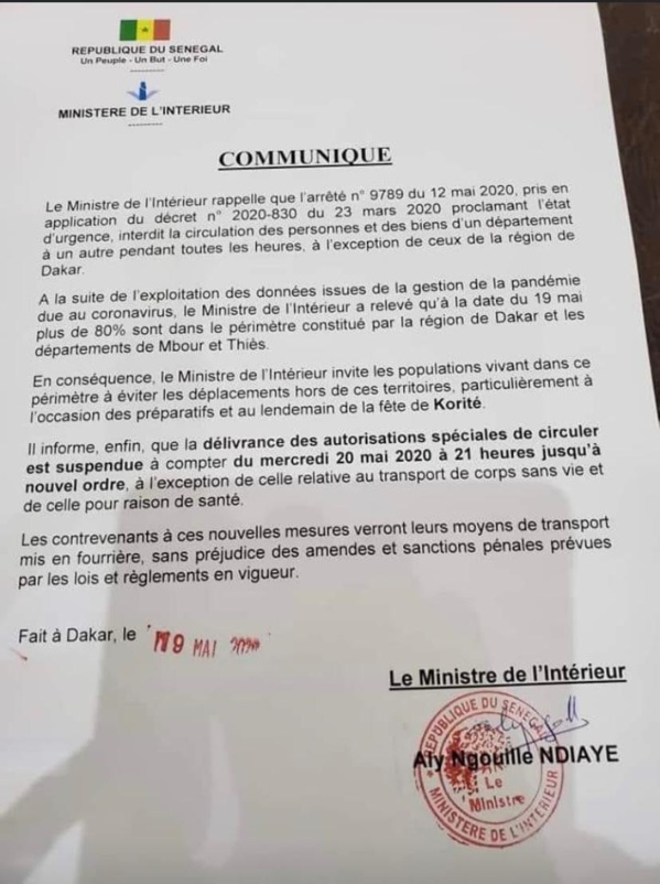 Interdiction de circuler: Aly Ngouille Ndiaye change de boubou... Interdiction de circuler: Aly Ngouille Ndiaye change de boubou...