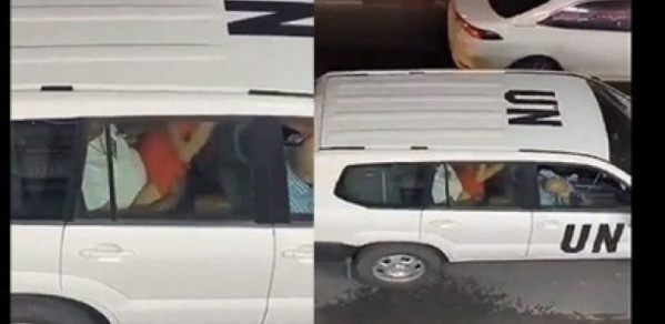 Un couple surpris en plein ébat sexuel dans un véhicule de l’ONU, l’organisation réagit ! Un couple surpris en plein ébat sexuel dans un véhicule de l’ONU, l’organisation réagit !