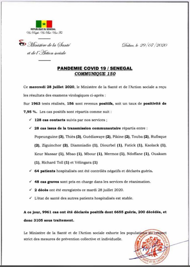 Covid-19 : 200 personnes sont décédés au Sénégal Covid-19 : 200 personnes sont décédés au Sénégal