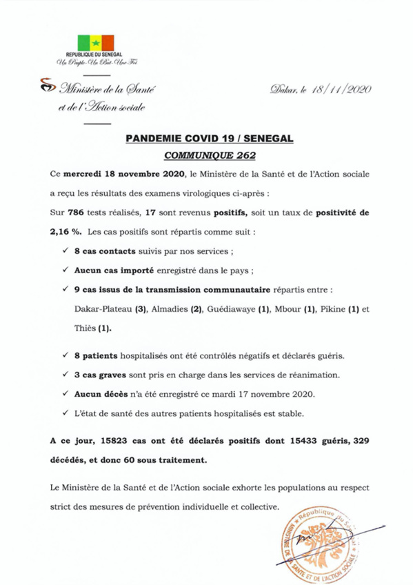 Covid-19: Le nombre d'infections repart à la hausse au Sénégal Covid-19: Le nombre d'infections repart à la hausse au Sénégal