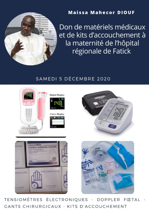 FATICK: Maissa Mahécor DIOUF remet un don de matériel médical à l'hôpital régional FATICK: Maissa Mahécor DIOUF remet un don de matériel médical à l'hôpital régional