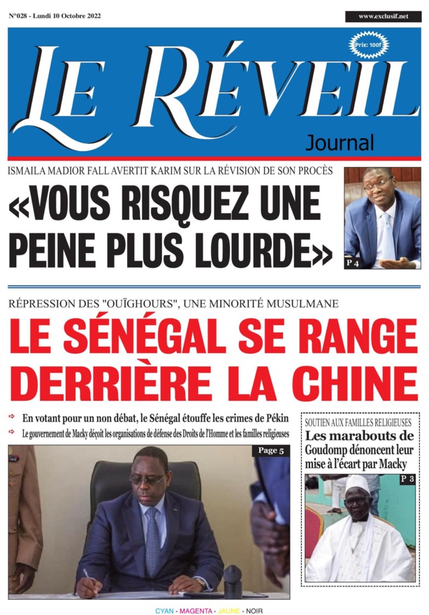 Le Quotidien "Le Réveil" du Lundi 10 octobre 2022