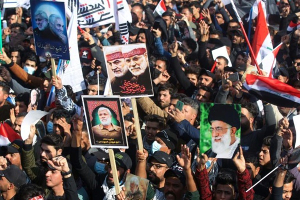 "Non à l'Amérique!": manifestations en Irak un an après la mort du général Soleimani "Non à l'Amérique!": manifestations en Irak un an après la mort du général Soleimani