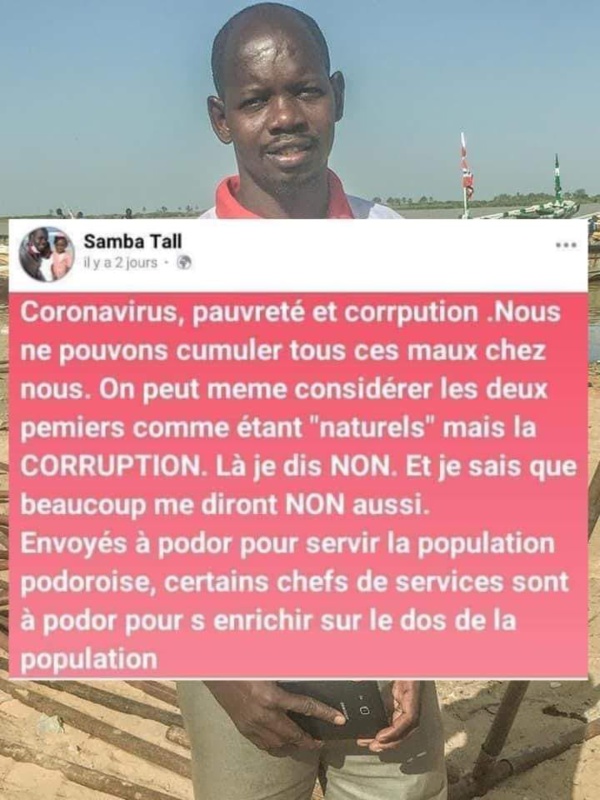 Après un post sur Facebook : Le coordonnateur du Forum civil Podor arrêté Après un post sur Facebook : Le coordonnateur du Forum civil Podor arrêté