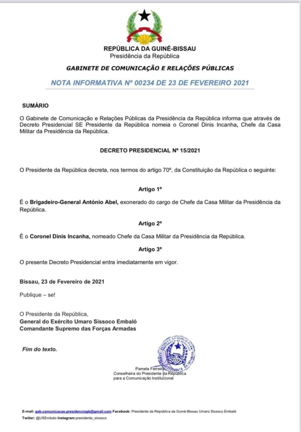 Guinée Bissau : Plusieurs officiers de l'armée promus Guinée Bissau : Plusieurs officiers de l'armée promus