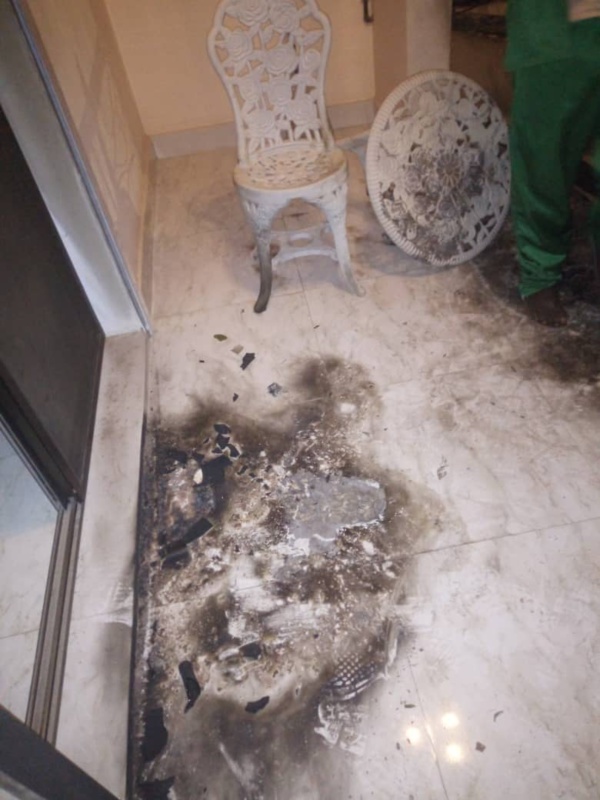 Incendie chez Seydou Diouf : les premières images Incendie chez Seydou Diouf : les premières images