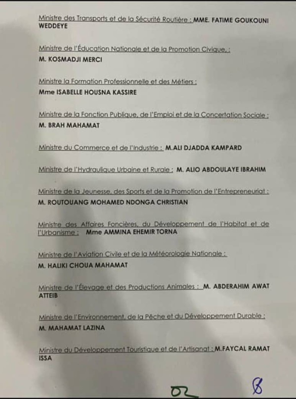 Nouveau gouvernement au Tchad: La junte publie une liste de 40 ministres Nouveau gouvernement au Tchad: La junte publie une liste de 40 ministres