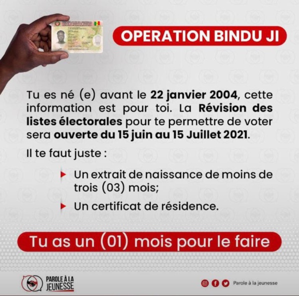Élections locales : Inscriptions sur les listes électorales, c'est du 15 juin au 15 juillet 2021 Élections locales : Inscriptions sur les listes électorales, c'est du 15 juin au 15 juillet 2021