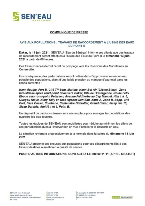 Dakar encore privée d'eau pour 24H Dakar encore privée d'eau pour 24H