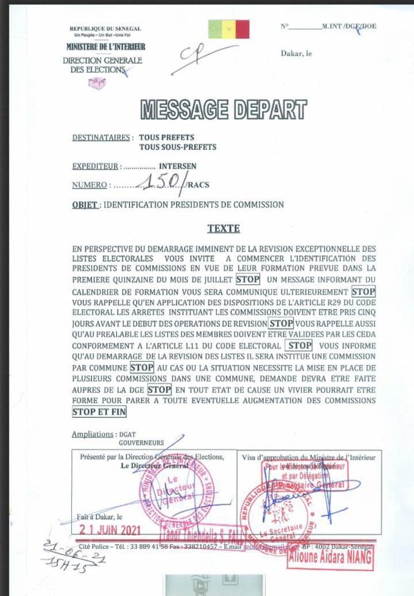 LOCALES : Démarrage imminent de la révision des listes électorales LOCALES : Démarrage imminent de la révision des listes électorales