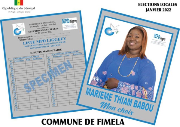 Liste parallèle à Fimela : L'Apériste Marieme Babou investie tête de liste "MPD Ligueye" Liste parallèle à Fimela : L'Apériste Marieme Babou investie tête de liste "MPD Ligueye"