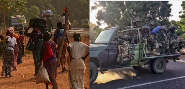Bombardement de l'armée : les population fuient vers la Gambie Bombardement de l'armée : les population fuient vers la Gambie