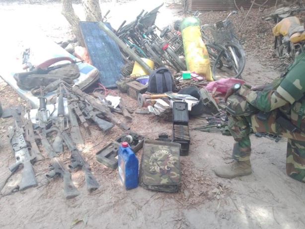 Ce que l'armée a trouvé dans les bases de Salif SADIO du MFDC...