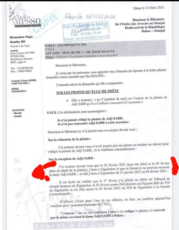 Affaire Adji Sarr- Sonko : Maitre Mamadou Papa Samba So pris en flagrant délit de "mensonges" (Documents) Affaire Adji Sarr- Sonko : Maitre Mamadou Papa Samba So pris en flagrant délit de "mensonges" (Documents)